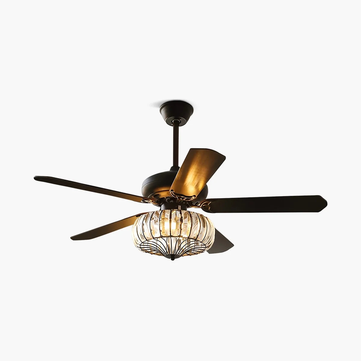 Feyran Vintage Crystal Ceiling Fan with Light