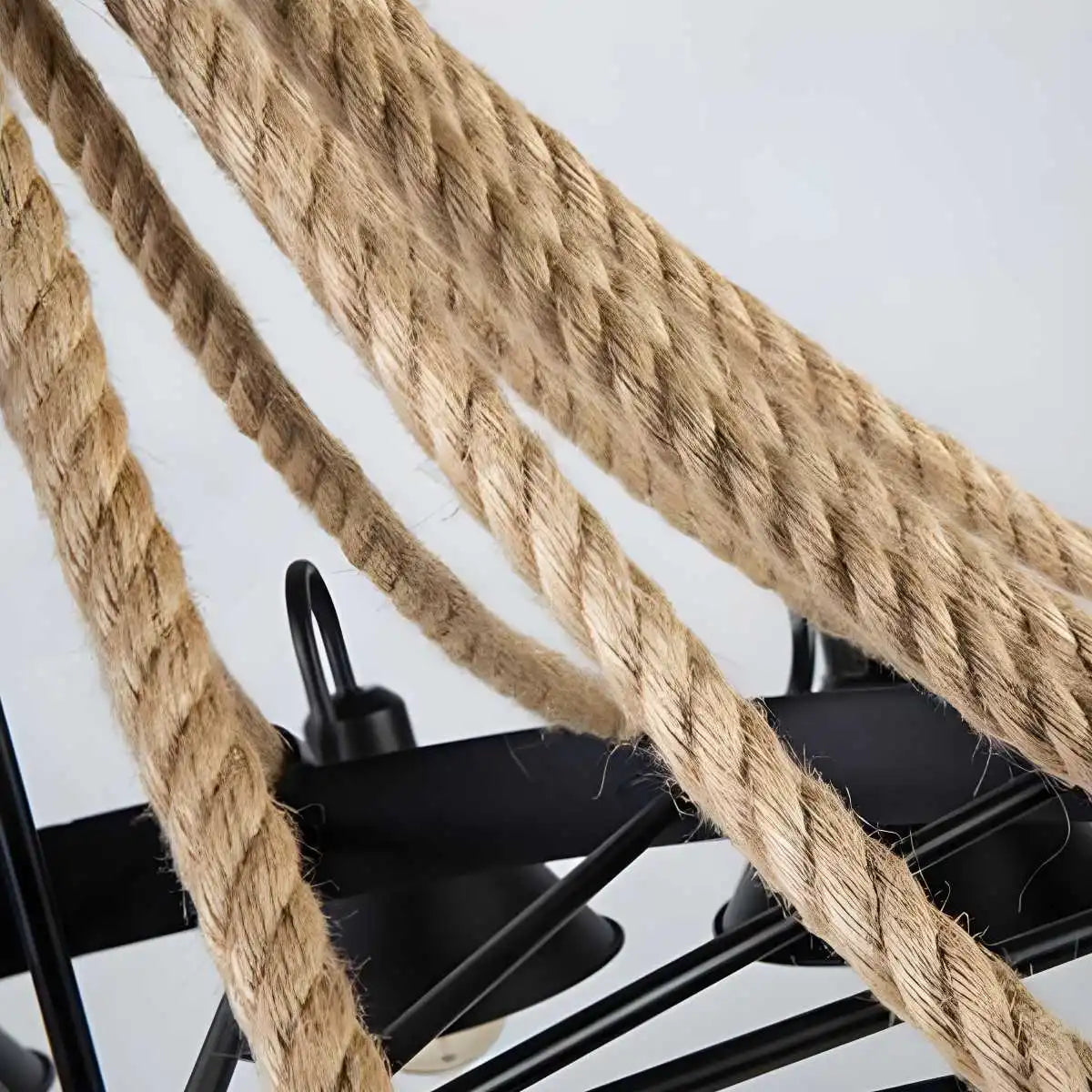 Feyran Vintage Industrial Rope Chandelier for Dining Area