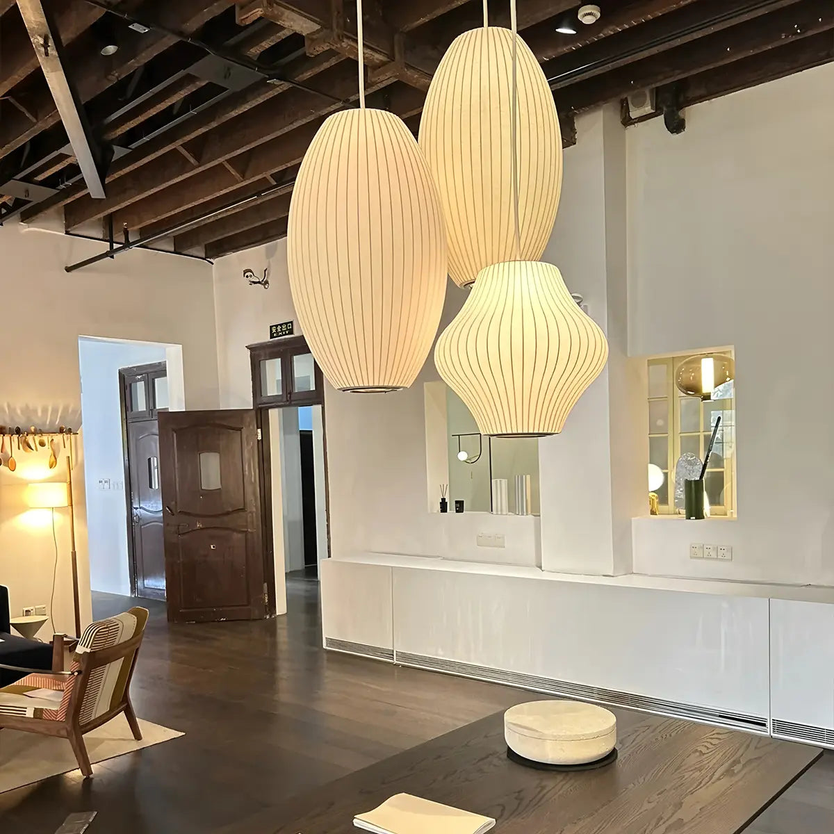 Feyran Vintage LED Silk Lantern Pendant Light