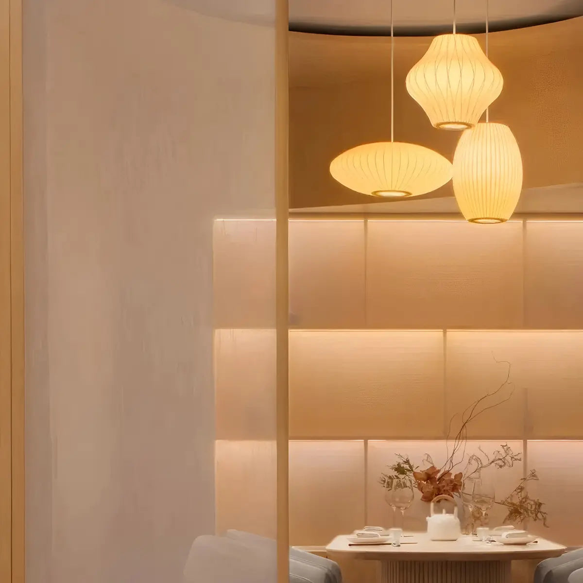 Feyran Vintage LED Silk Lantern Pendant Light