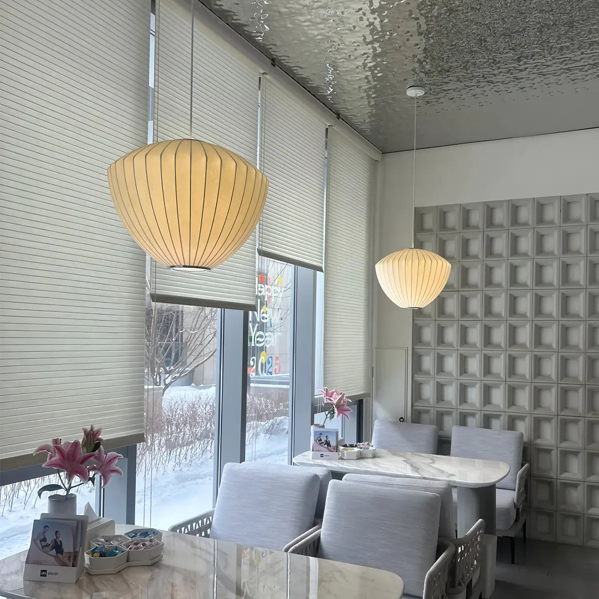 Feyran Vintage LED Silk Lantern Pendant Light