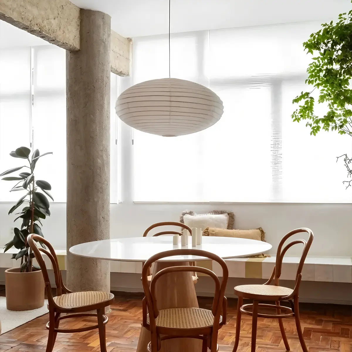 Feyran Vintage LED Silk Lantern Pendant Light