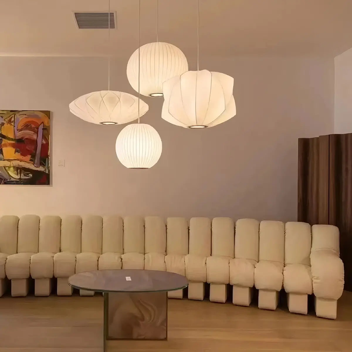 Feyran Vintage LED Silk Lantern Pendant Light