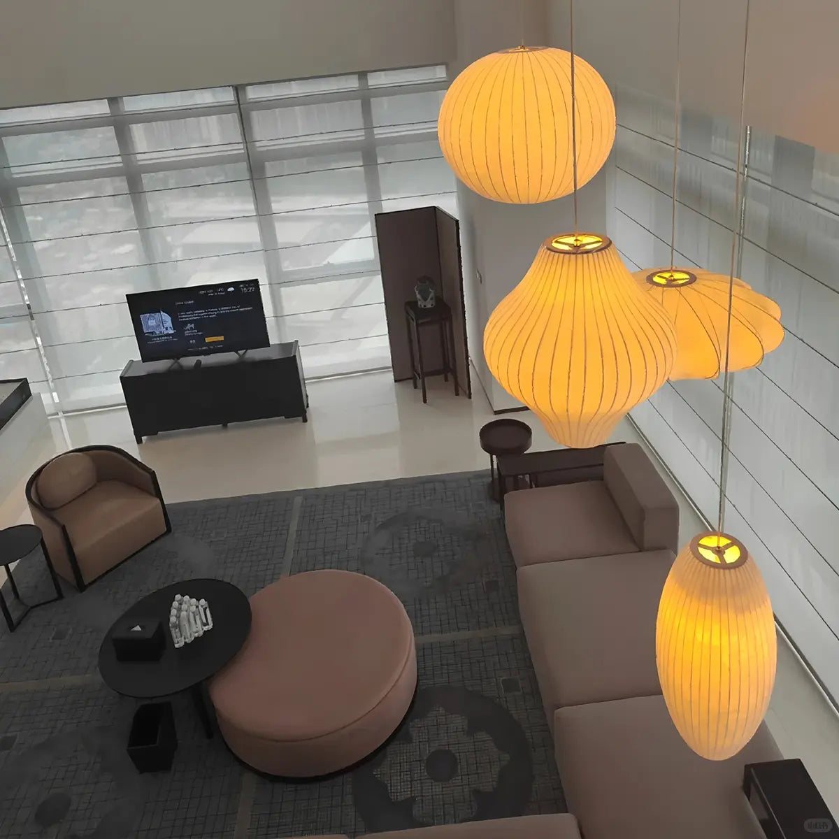 Feyran Vintage LED Silk Lantern Pendant Light