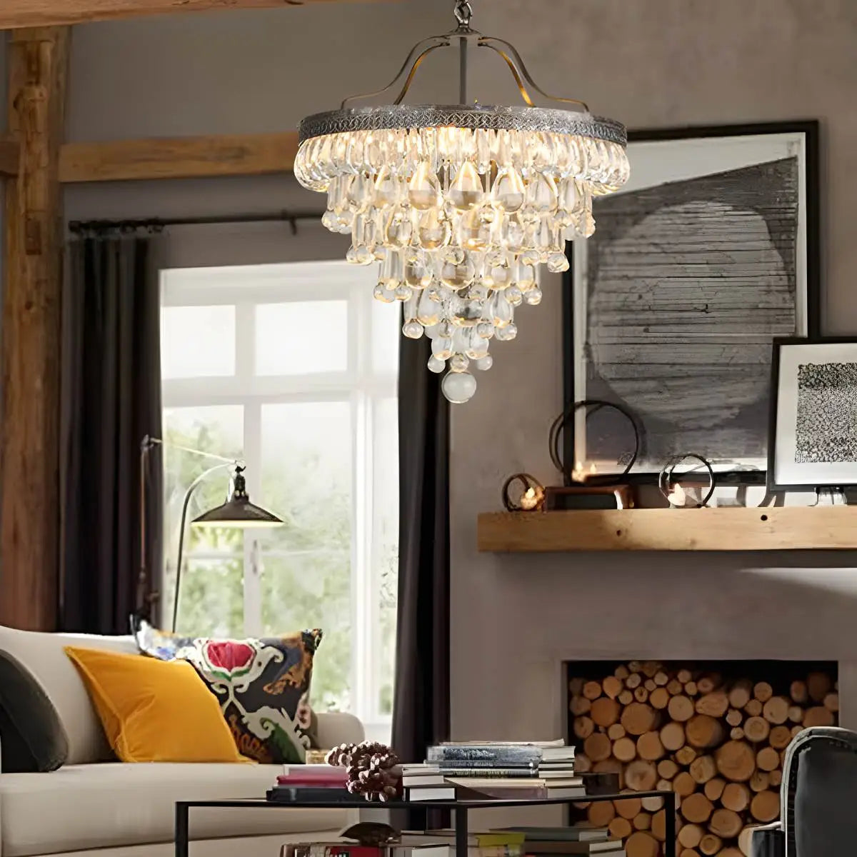 Feyran Vintage Crystal Pendent Light for Living Room