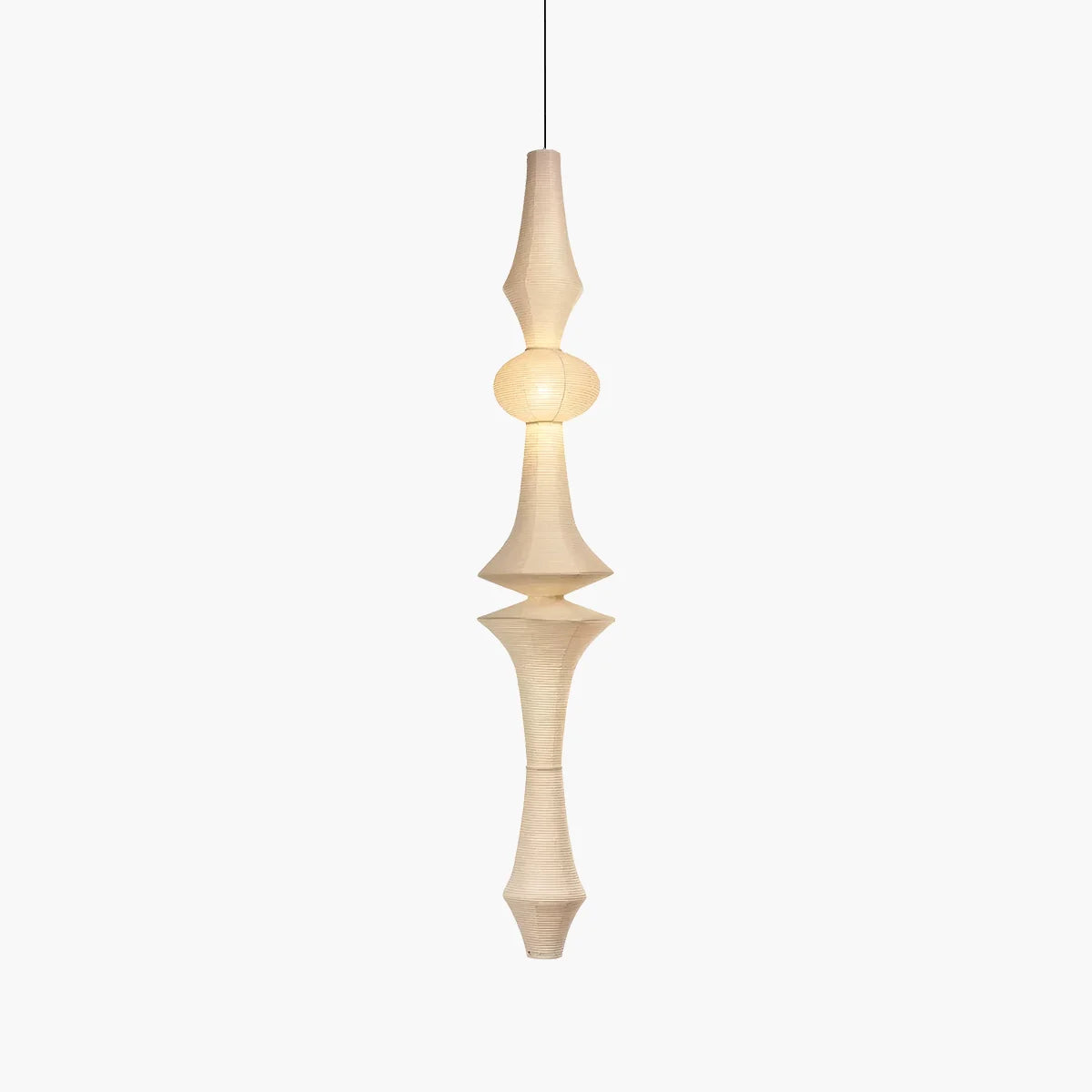 Feyran Washi Paper Corner Pendant Light for High Ceilings