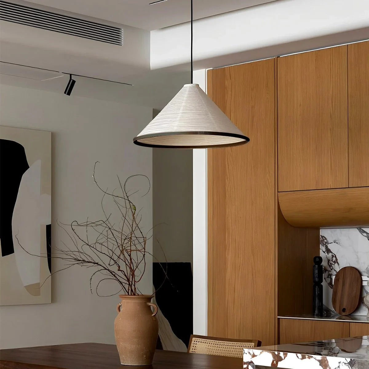 Feyran Washi Paper Hat Pendant Lamp for Dining Room