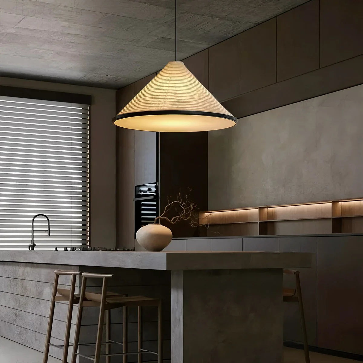 Feyran Washi Paper Hat Pendant Lamp for Dining Room