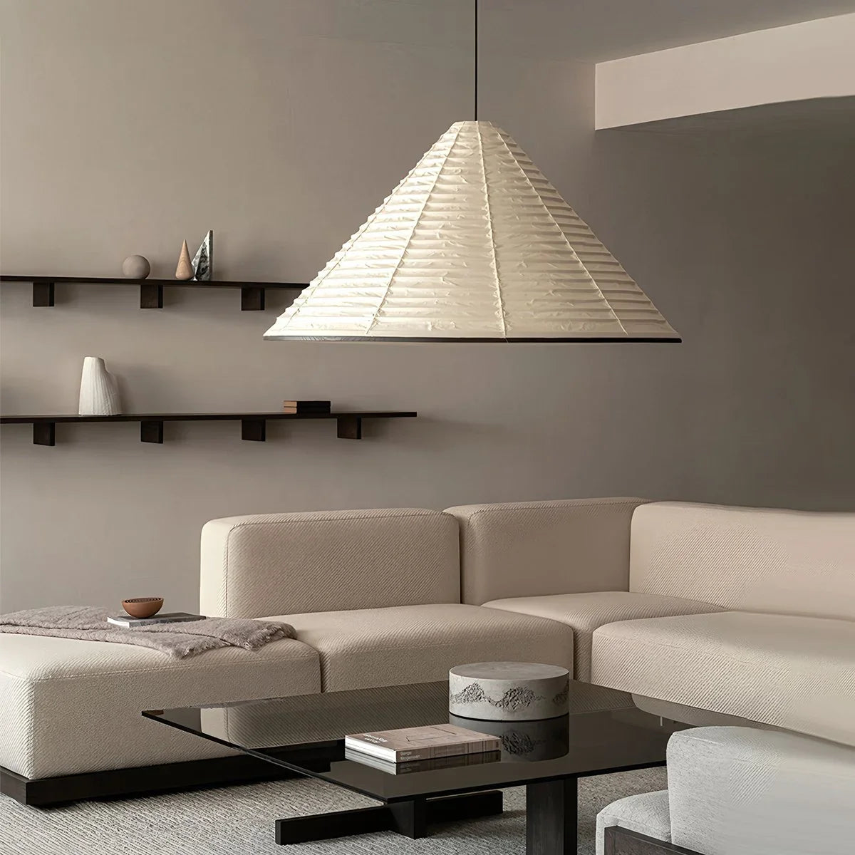 Feyran Washi Paper Hat Pendant Lamp for Dining Room