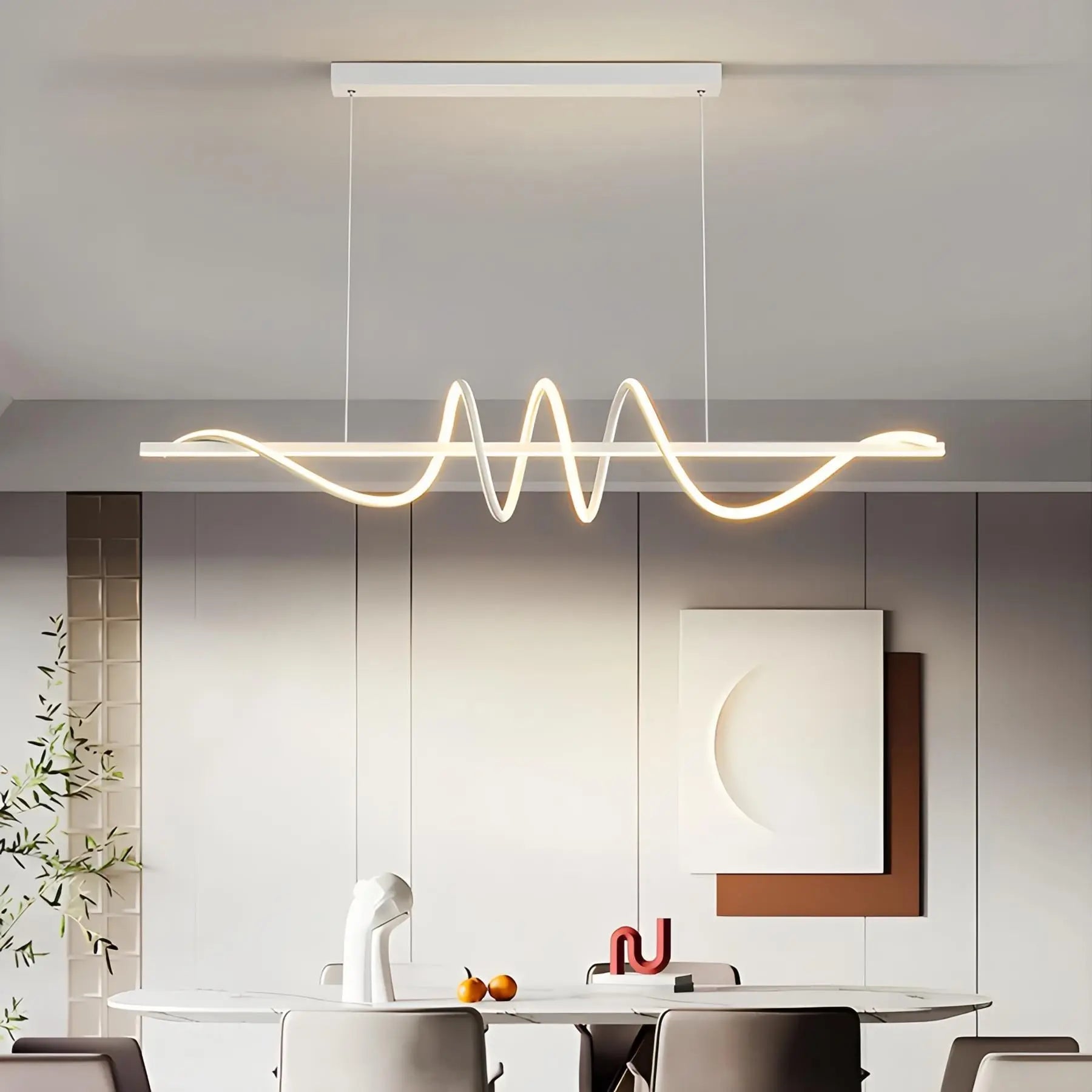 Feyran Wave Linear Chandelier for Dining Room