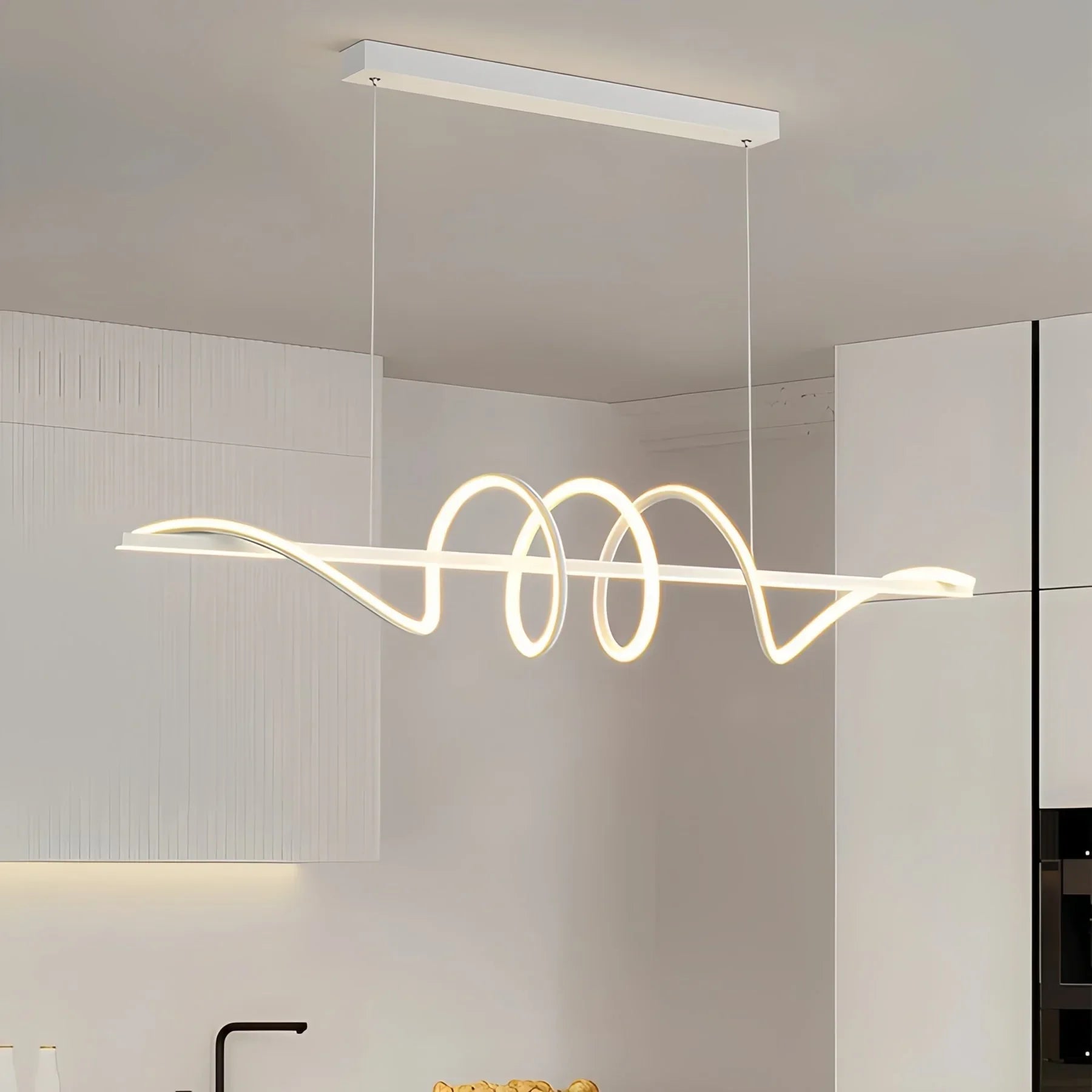 Feyran Wave Linear Chandelier for Dining Room