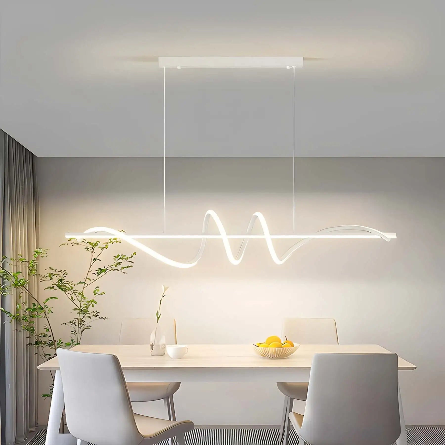 Feyran Wave Linear Chandelier for Dining Room