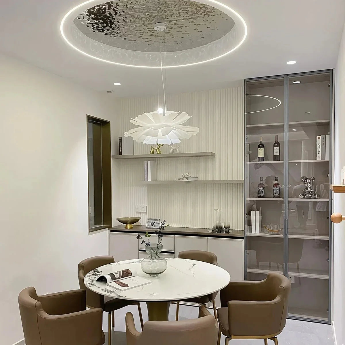 Feyran White Flower Pendant Light for Living Room