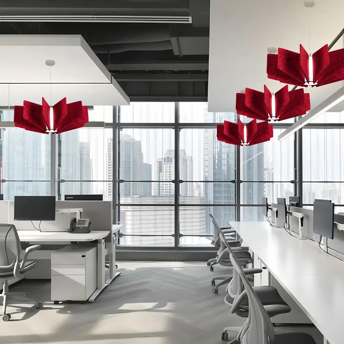 Feyran Wing Panel Acoustic Pendant Light for Living Room
