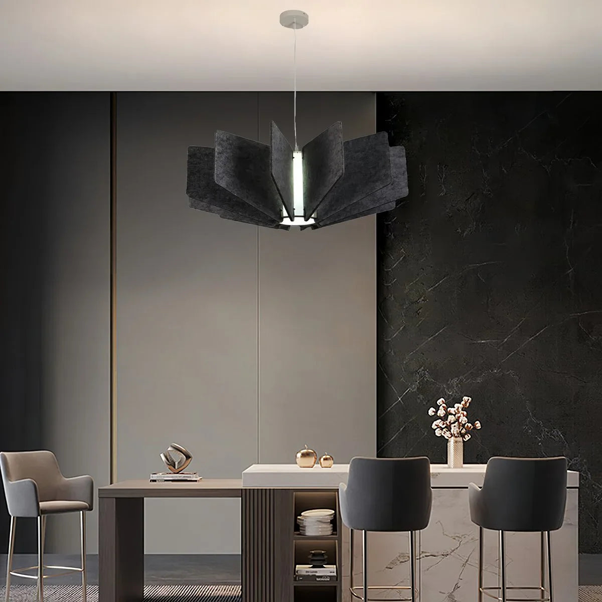 Feyran Wing Panel Acoustic Pendant Light for Living Room