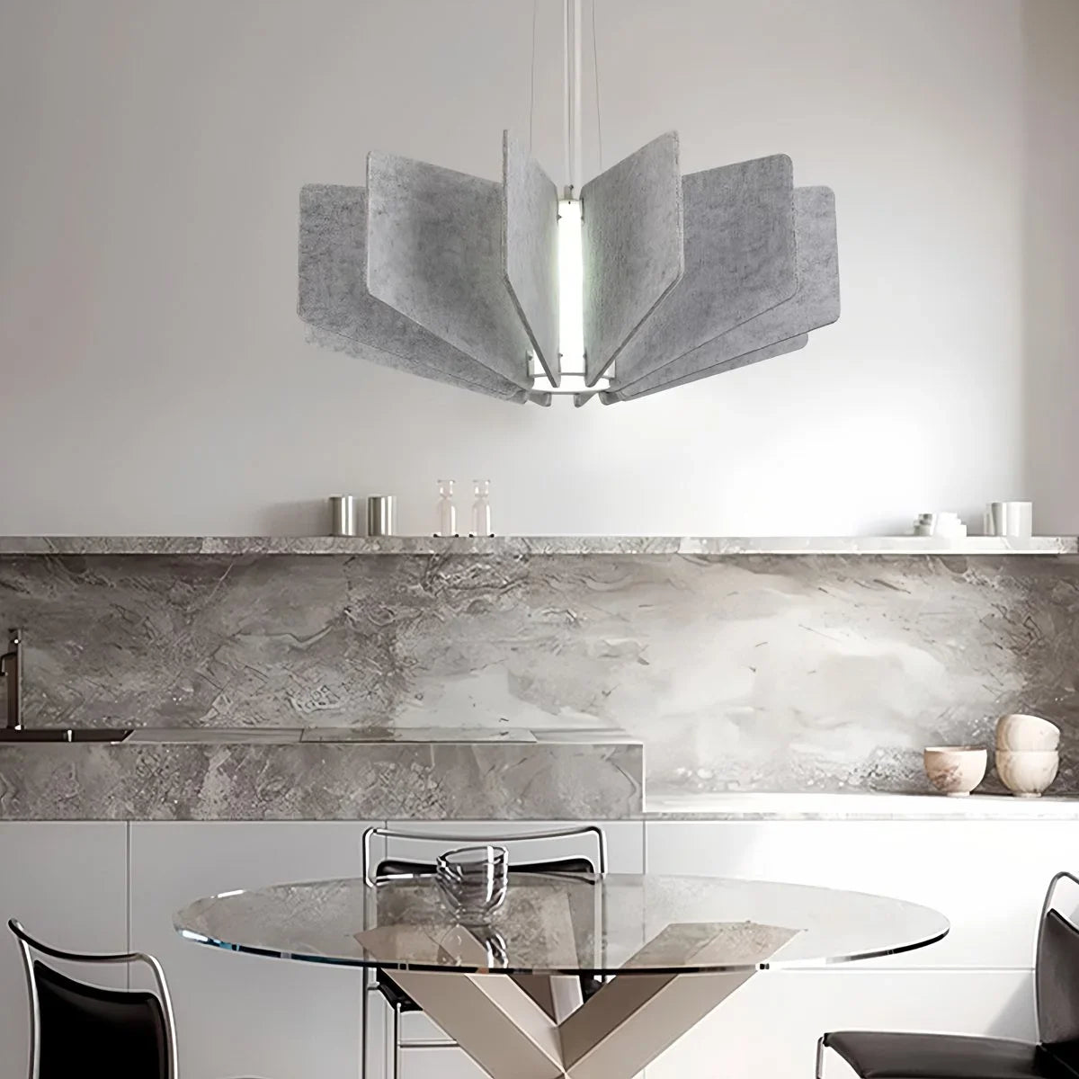 Feyran Wing Panel Acoustic Pendant Light for Living Room