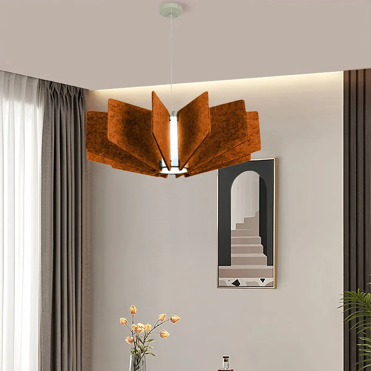 Feyran Wing Panel Acoustic Pendant Light for Living Room