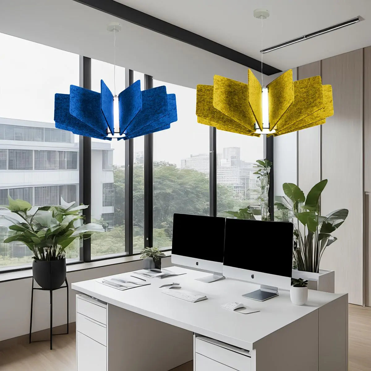 Feyran Wing Panel Acoustic Pendant Light for Living Room