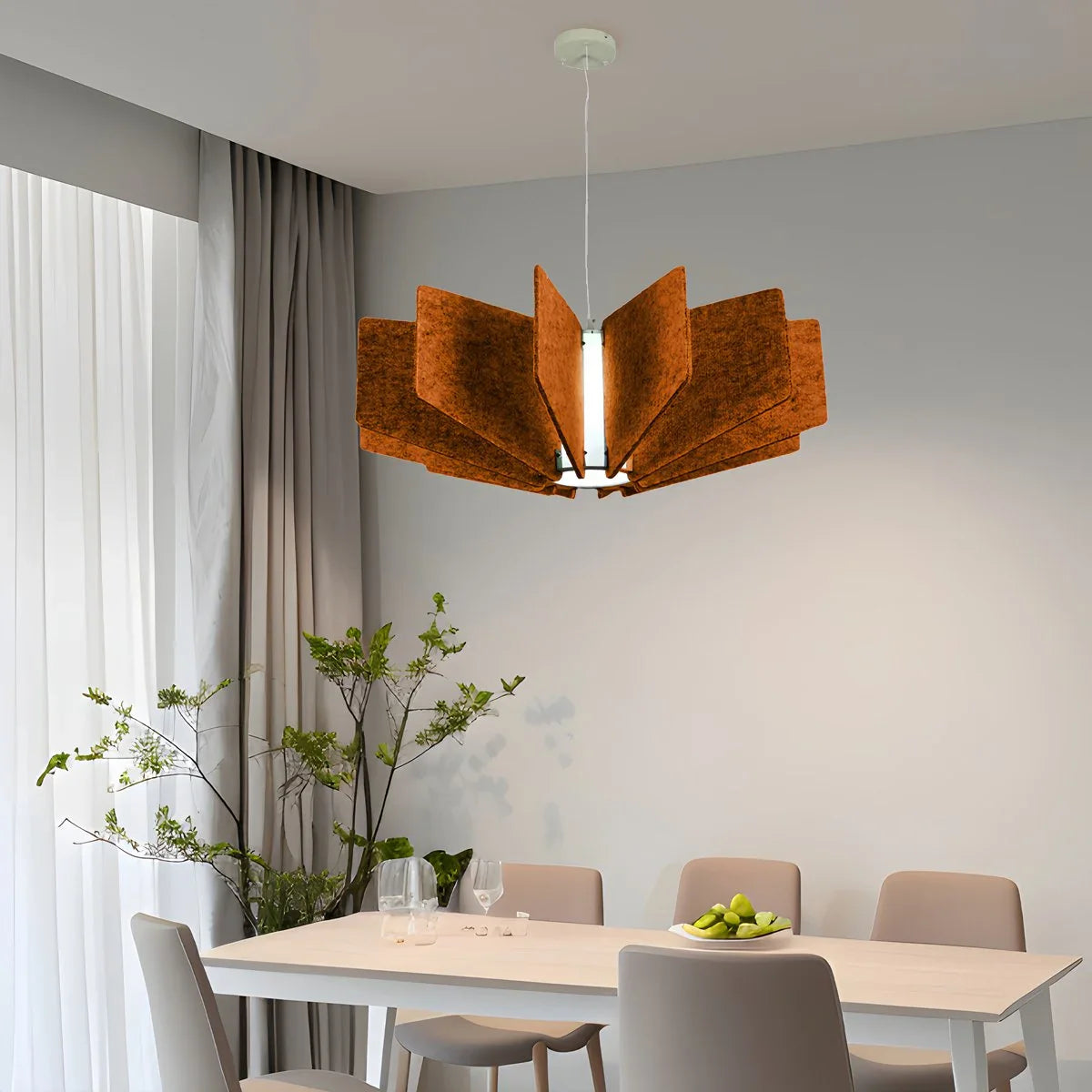 Feyran Wing Panel Acoustic Pendant Light for Living Room