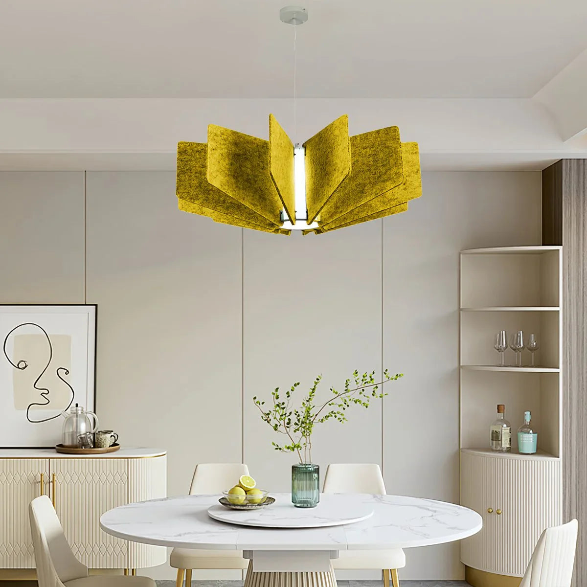 Feyran Wing Panel Acoustic Pendant Light for Living Room