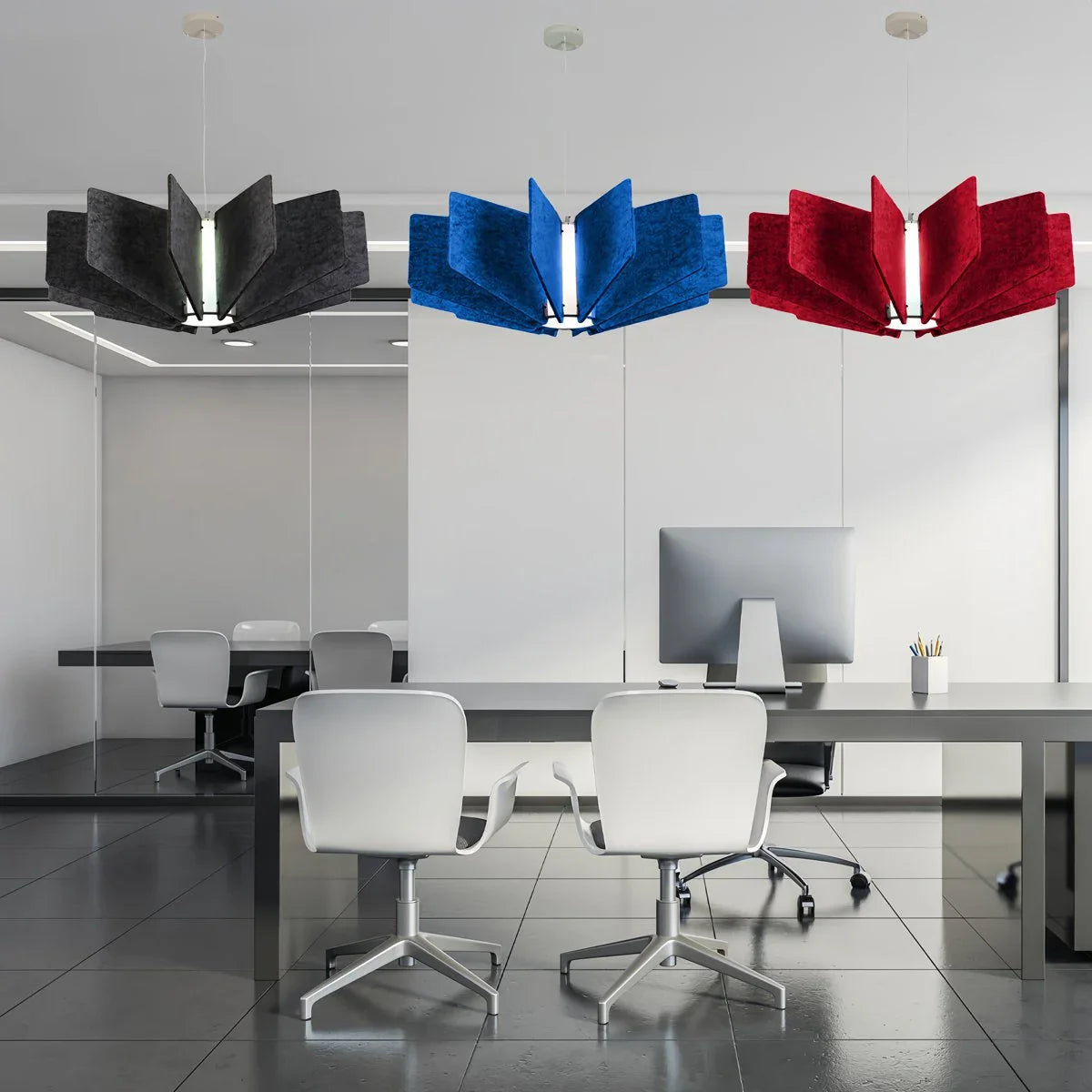 Feyran Wing Panel Acoustic Pendant Light for Living Room