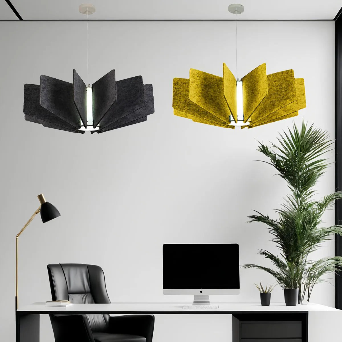 Feyran Wing Panel Acoustic Pendant Light for Living Room