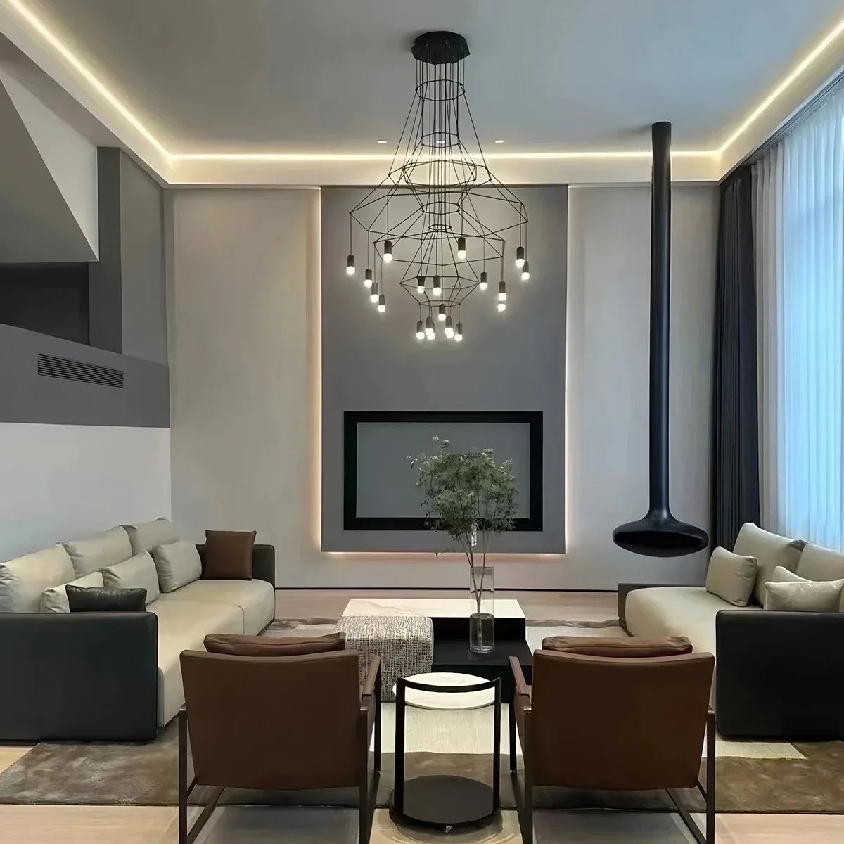 Feyran Wire Tiered Sculptural Chandelier