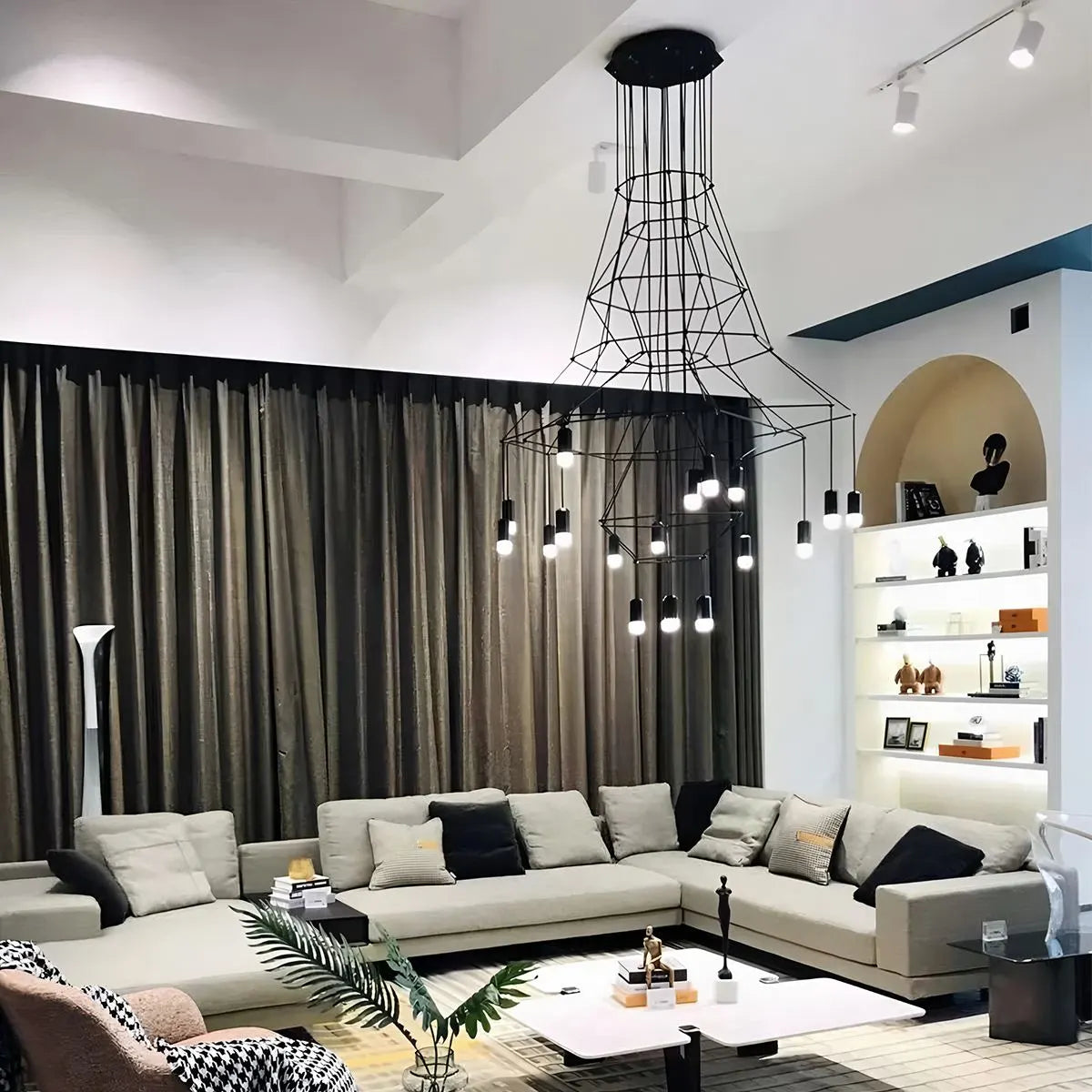 Feyran Wire Tiered Sculptural Chandelier
