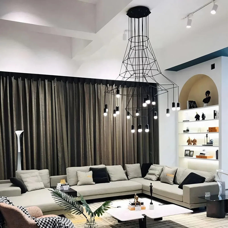 Feyran Wire Tiered Sculptural Chandelier