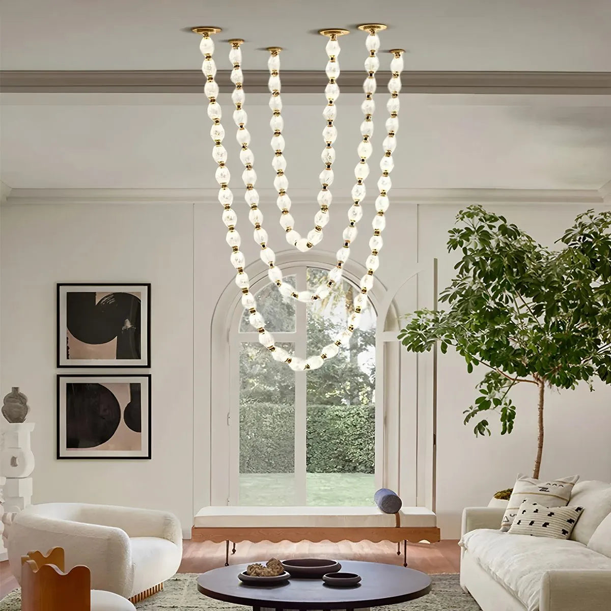 Feyran Zypheria Art Deco Czech Glass Beaded Chandelier