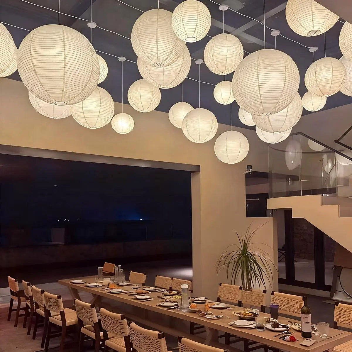 Feyran Akari Spherical Pendant Light for Living Room