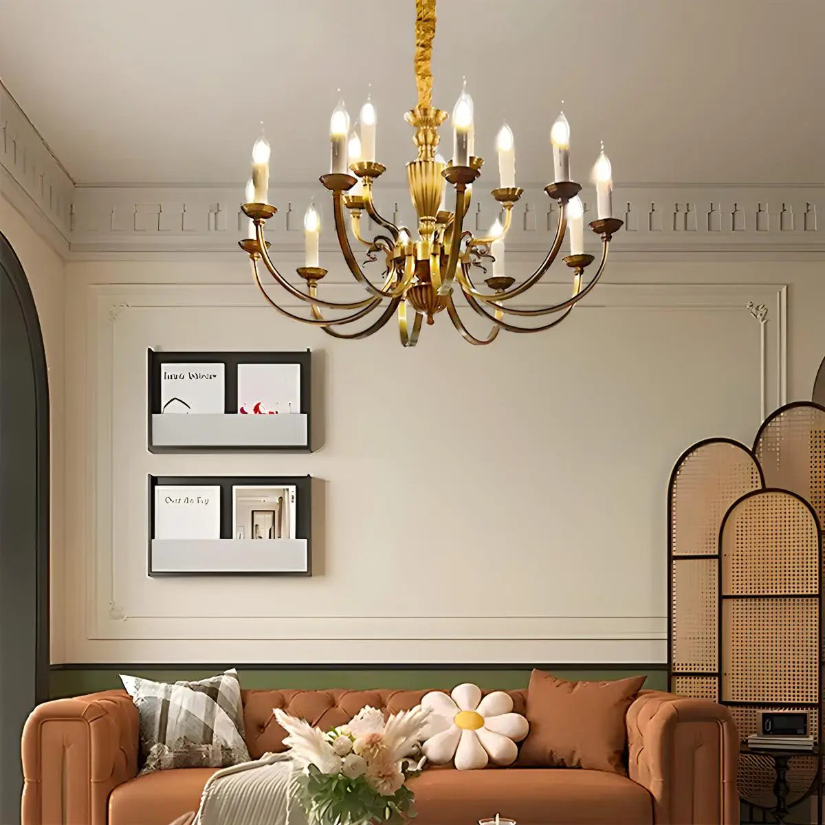 Feyran American Vintage Candle Copper Chandelier