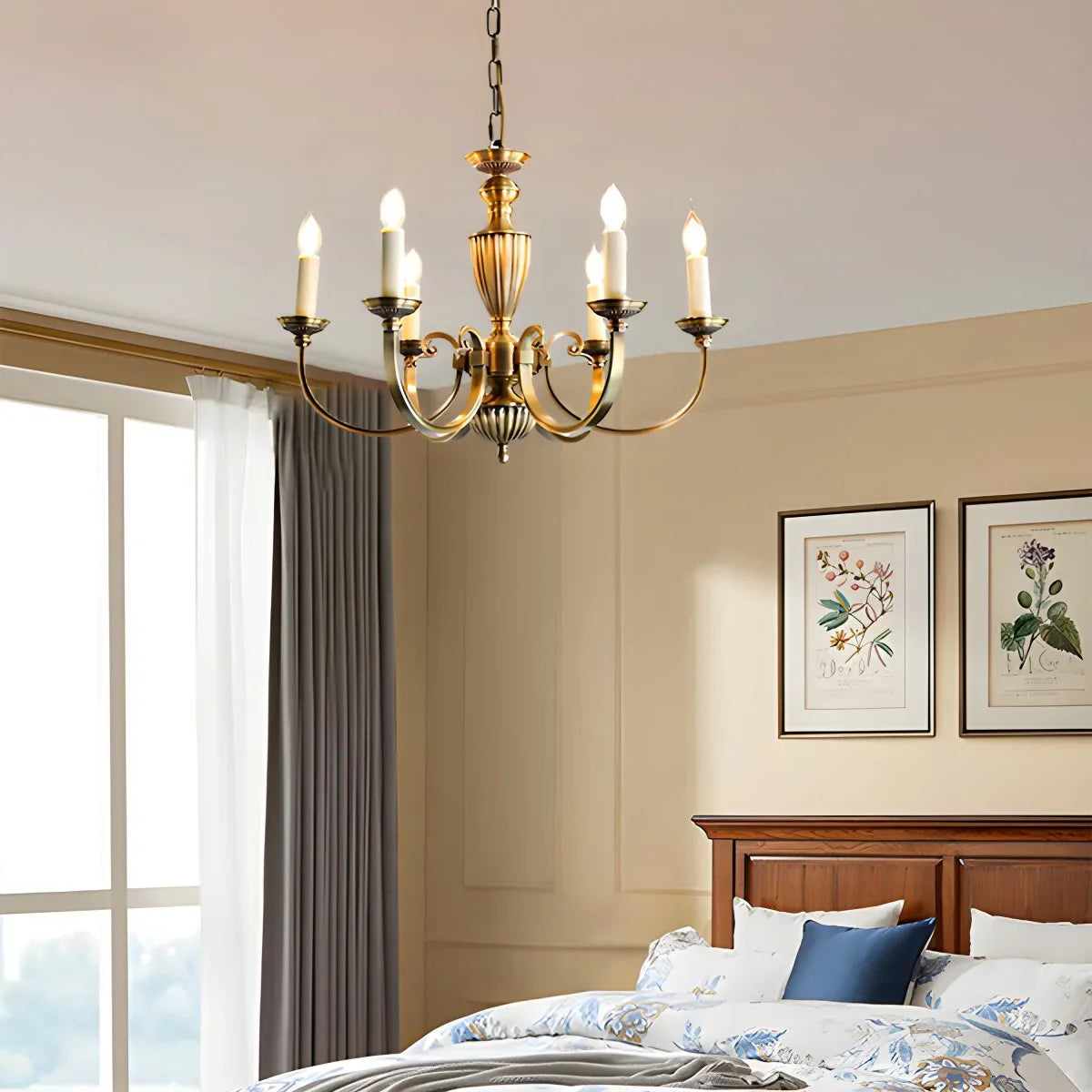 Feyran American Vintage Candle Copper Chandelier