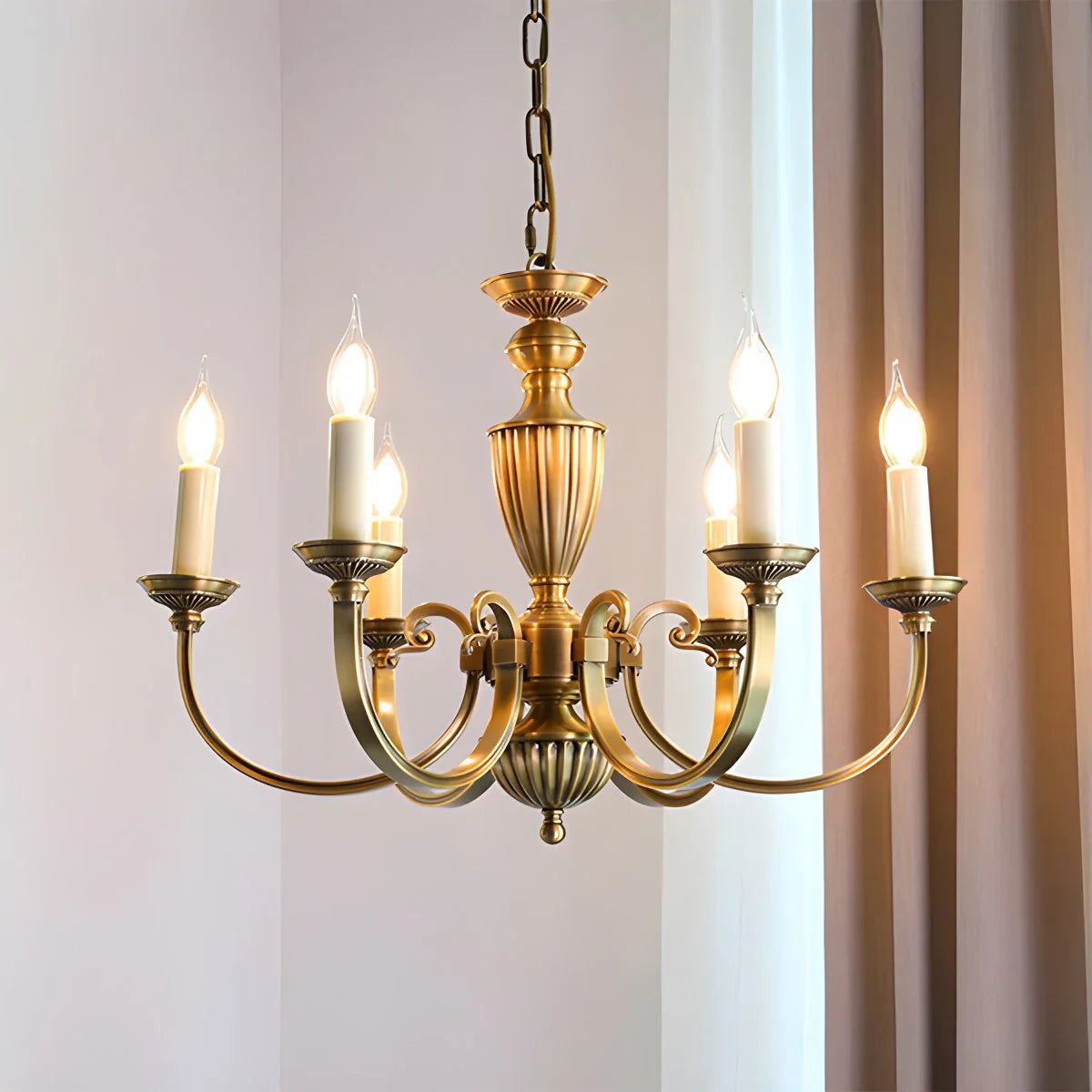 Feyran American Vintage Candle Copper Chandelier