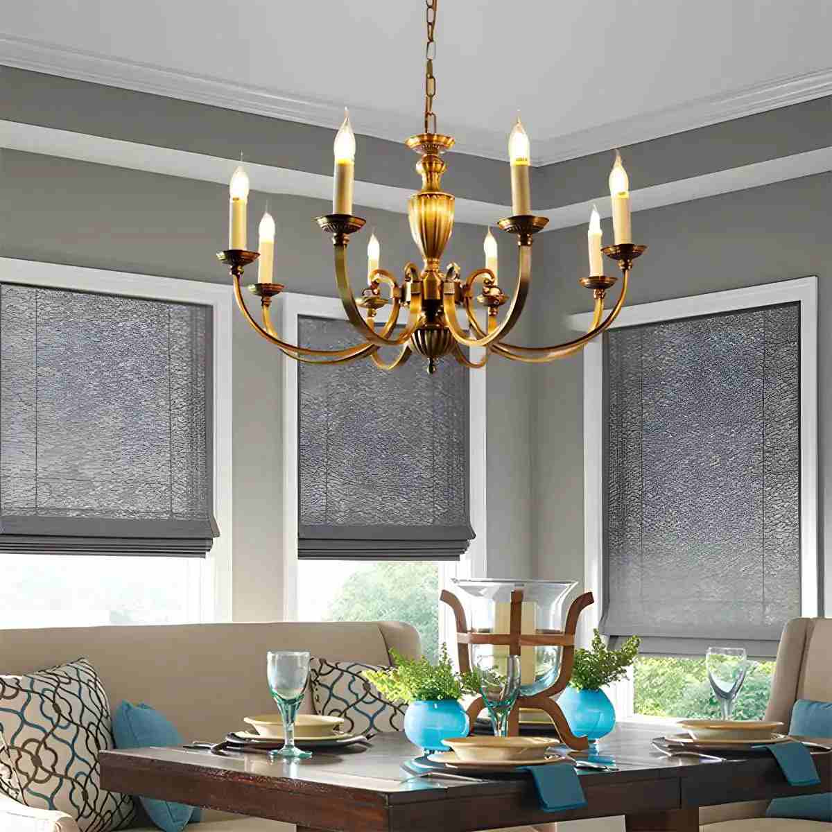 Feyran American Vintage Candle Copper Chandelier