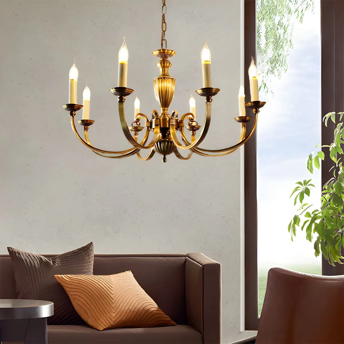 Feyran American Vintage Candle Copper Chandelier