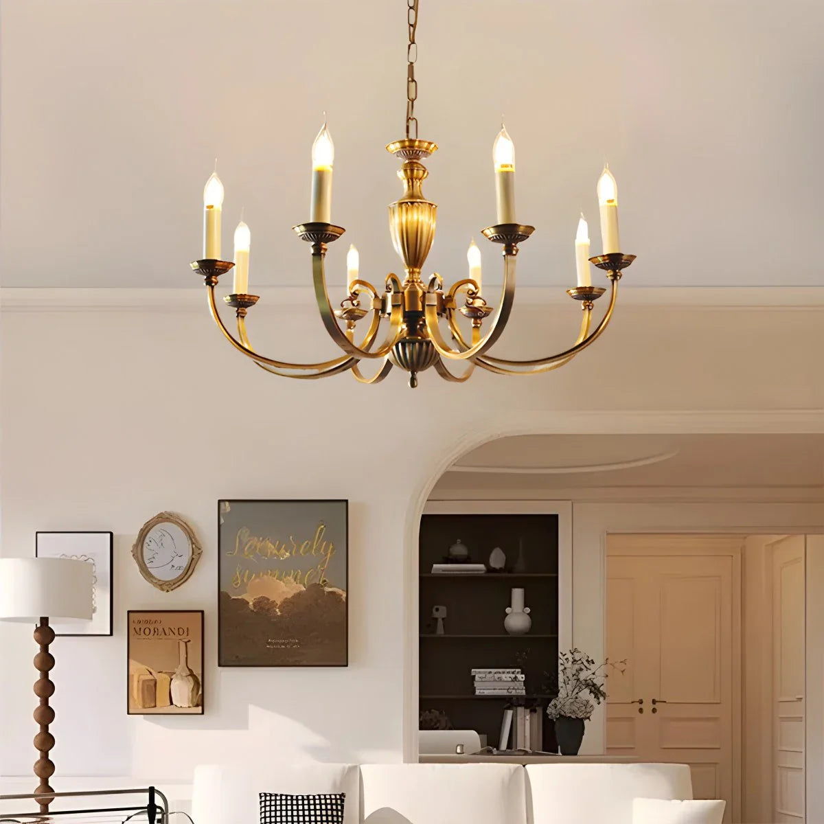 Feyran American Vintage Candle Copper Chandelier