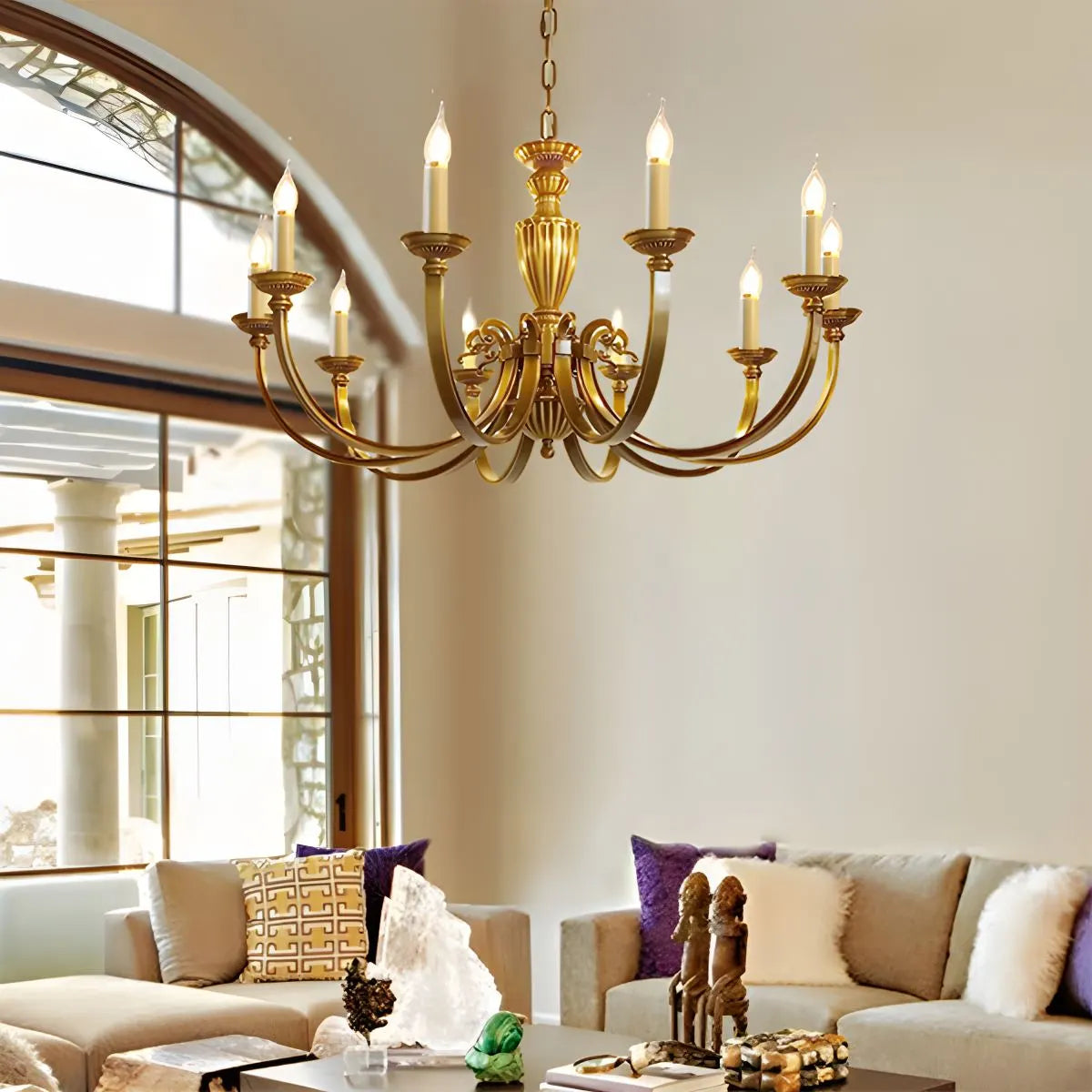Feyran American Vintage Candle Copper Chandelier