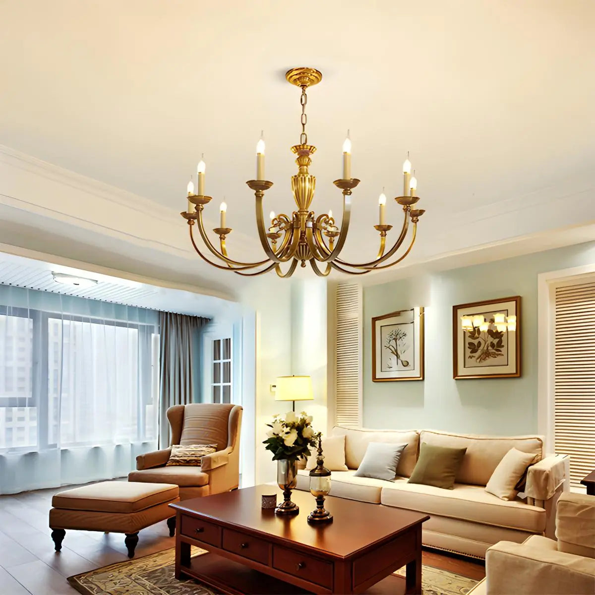 Feyran American Vintage Candle Copper Chandelier