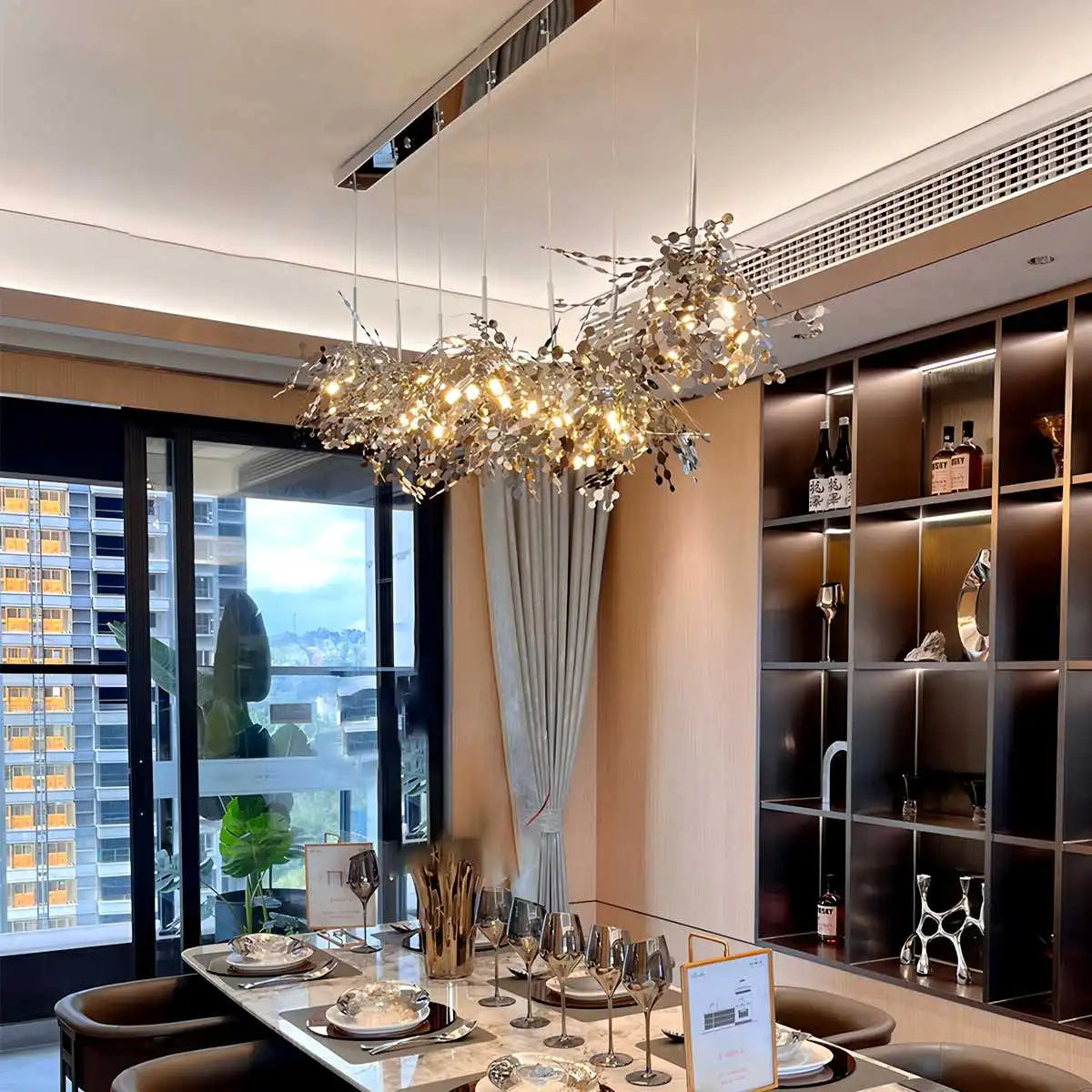 Feyran Argent/Gold Cloud Multi Pendant Chandelier