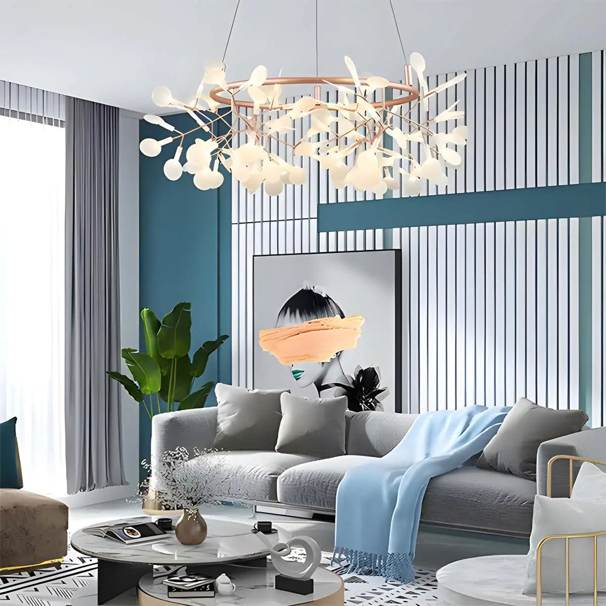 Feyran Branch Firefly Chandelier for Living Room