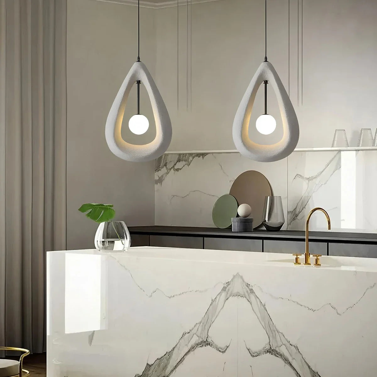 Feyran Contemporary Creative Teardrop Orb Pendant Light