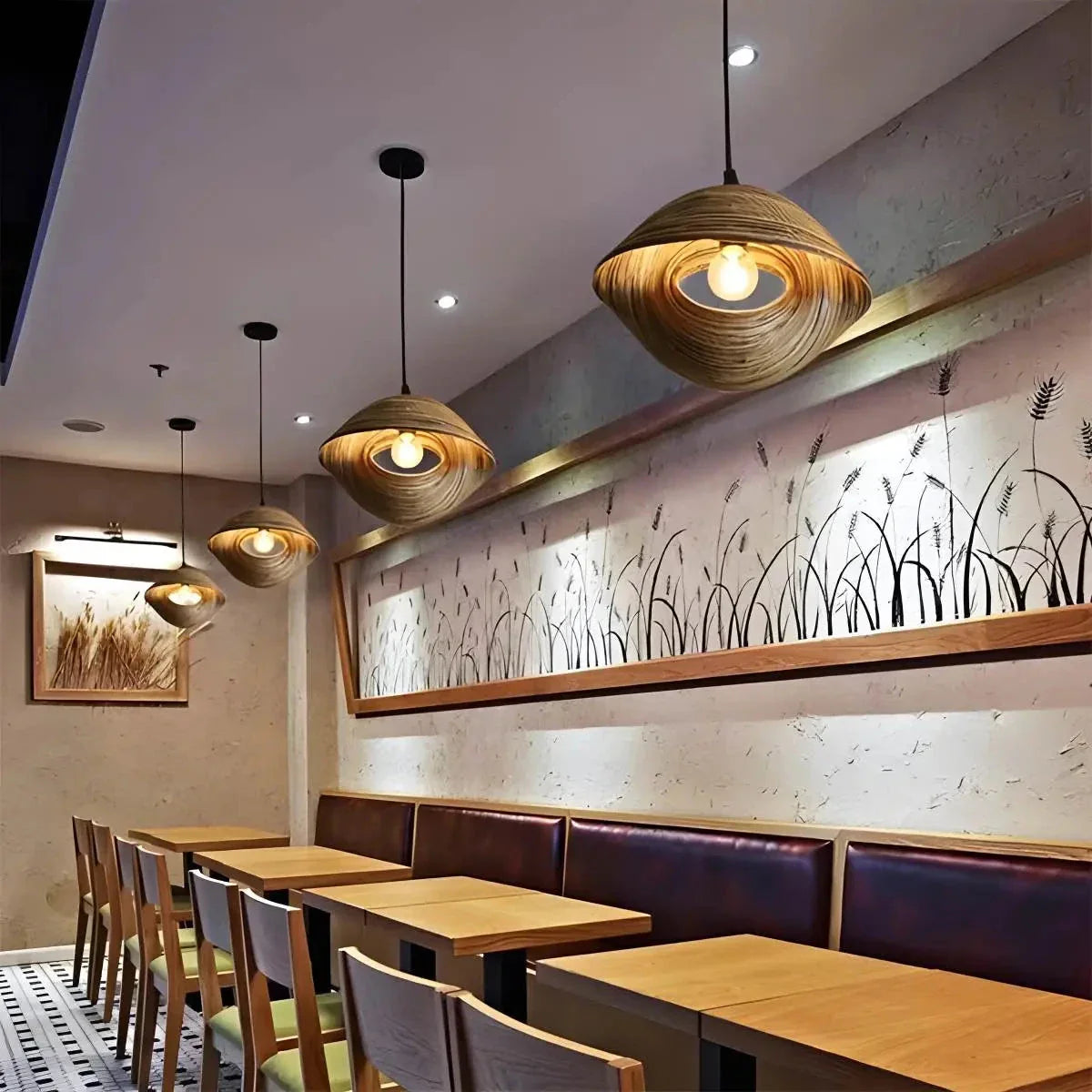 Feyran Creative Art Bamboo Weaving Pendant Light