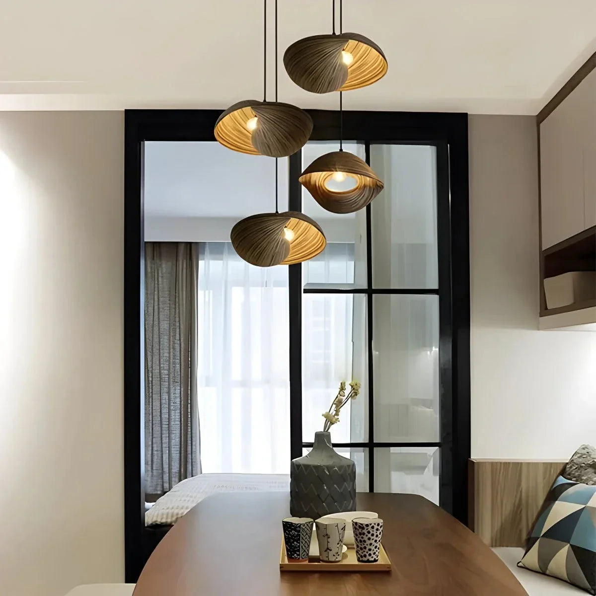 Feyran Creative Art Bamboo Weaving Pendant Light