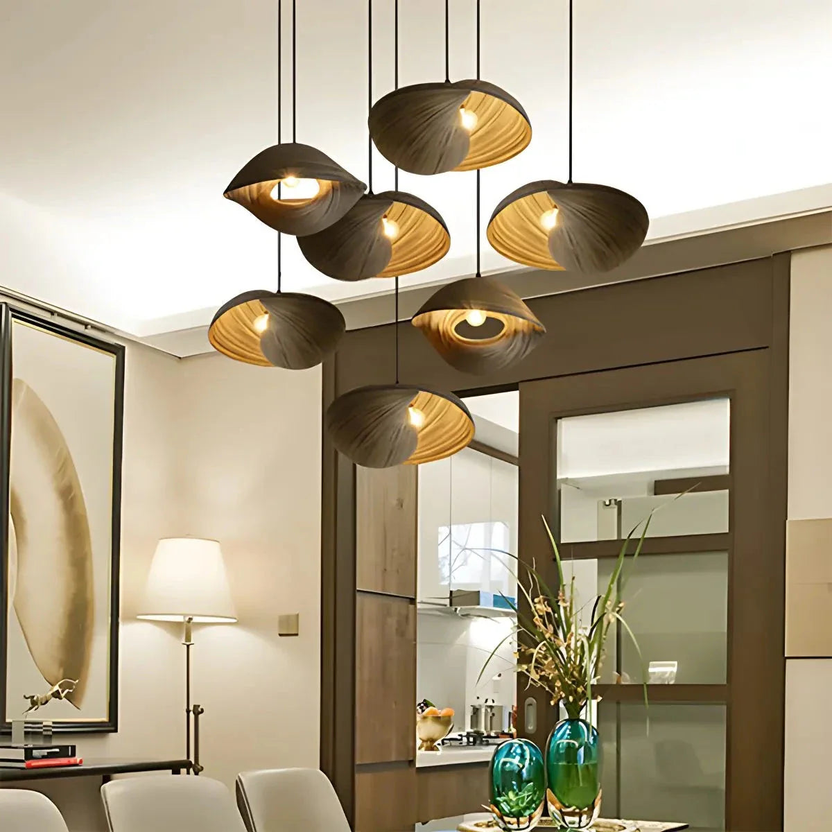 Feyran Creative Art Bamboo Weaving Pendant Light