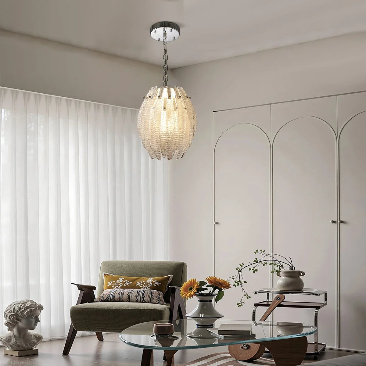 Feyran Creative Pinecone Glass Pendant Light