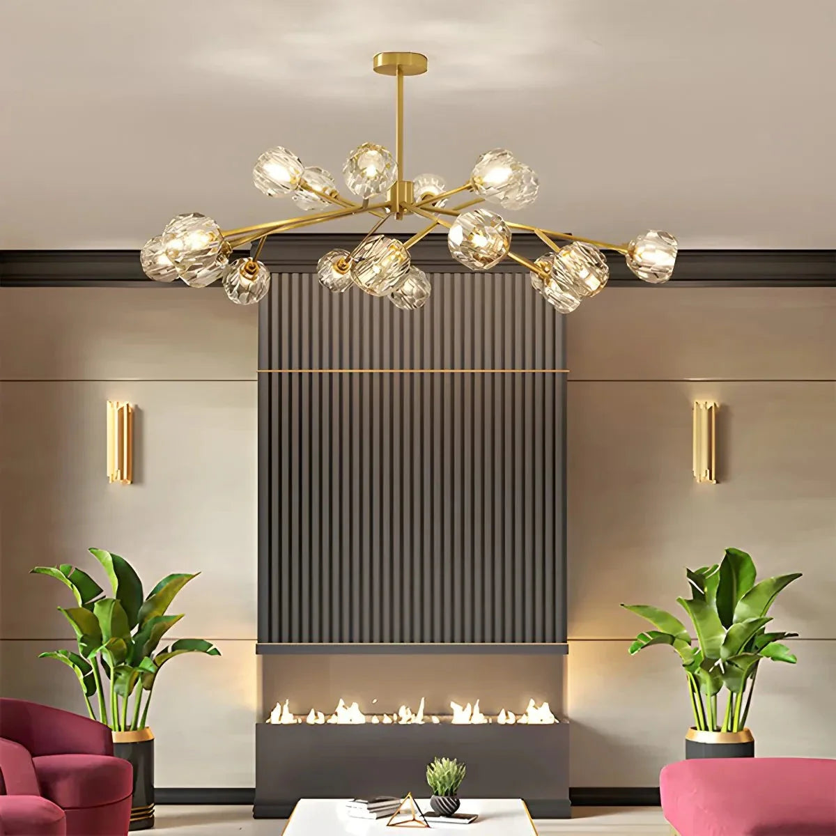Feyran Crystal Ball Round Cluster Chandelier