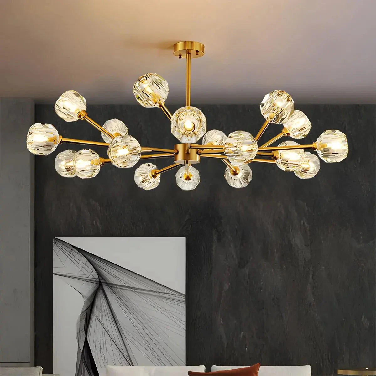 Feyran Crystal Ball Round Cluster Chandelier