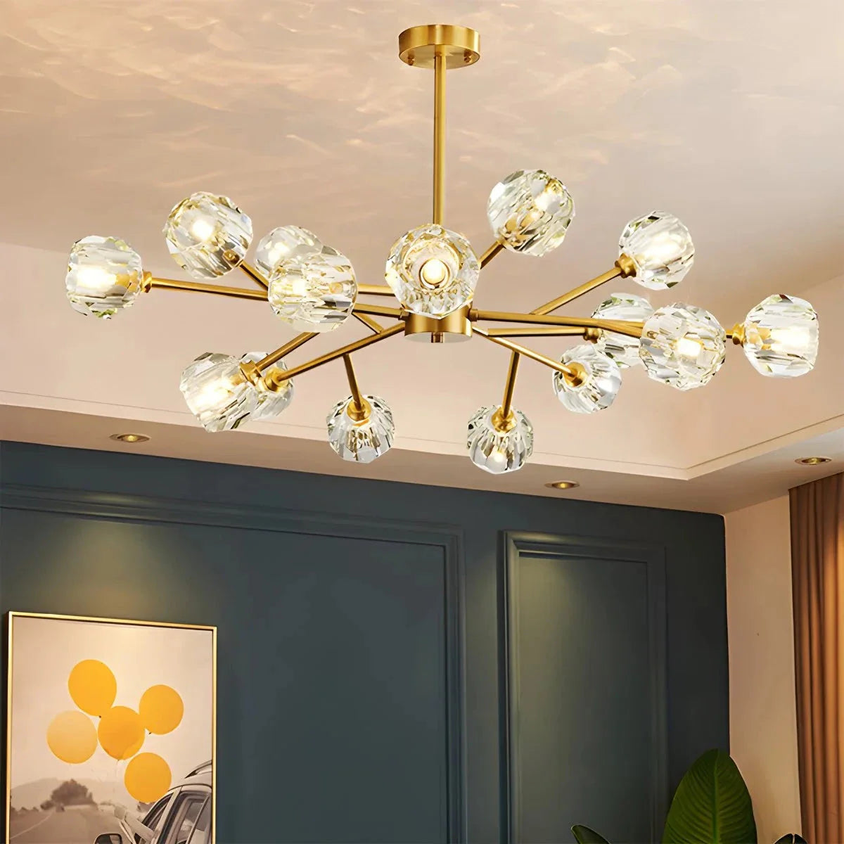 Feyran Crystal Ball Round Cluster Chandelier