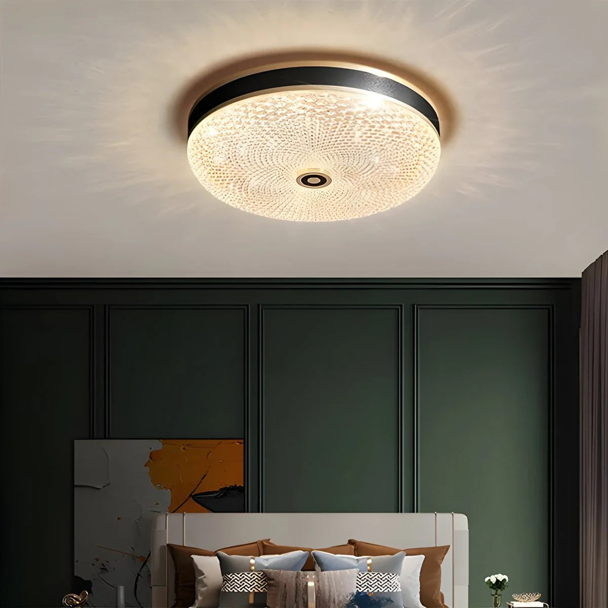 Feyran Ultrathin Circular Crystal Glass Ceiling Light